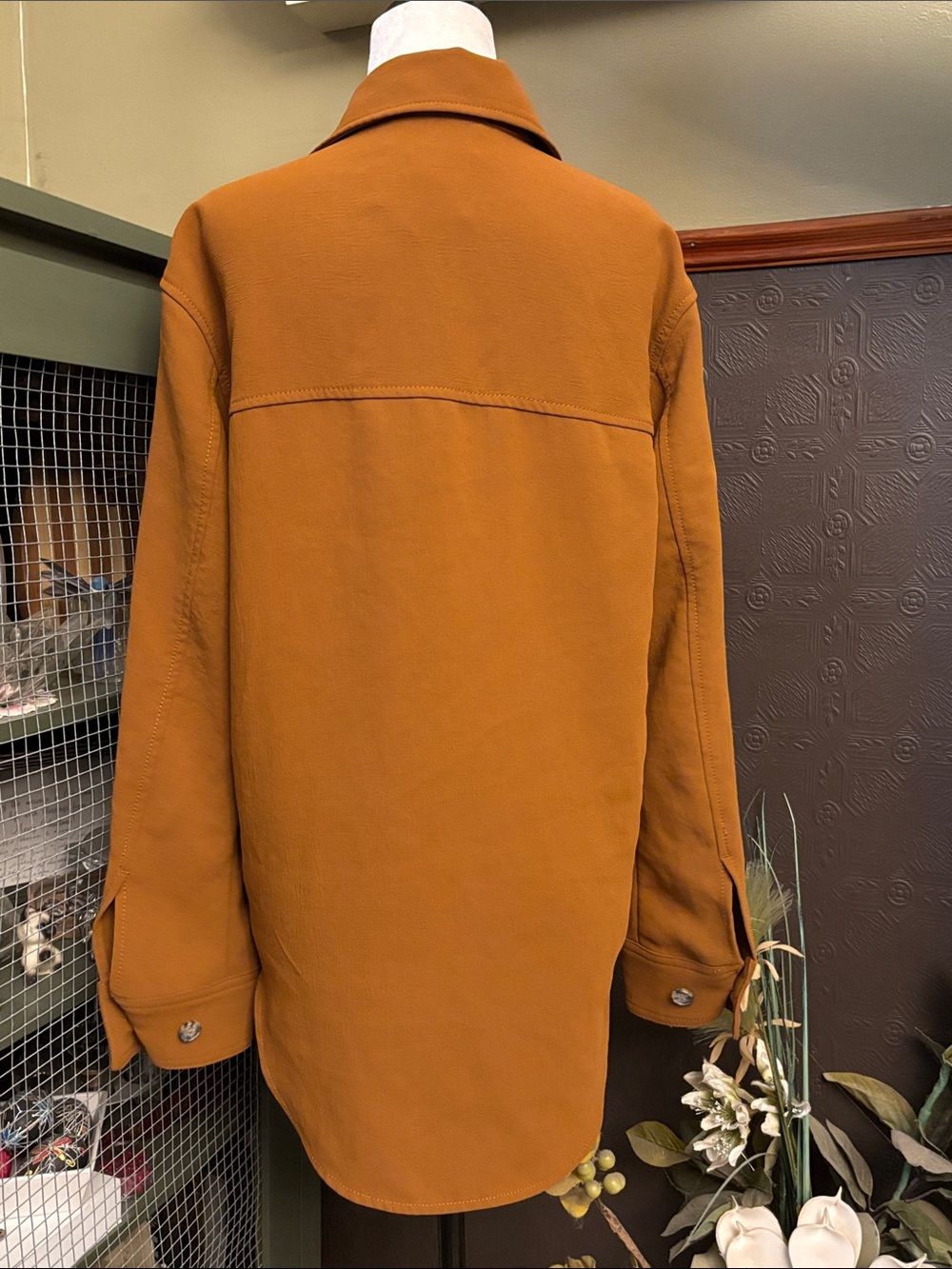 Aritzia Wilfred “The Ganna” shirt jacket, XXS Crepette Camel oversized Shacket - Picture 6 of 16
